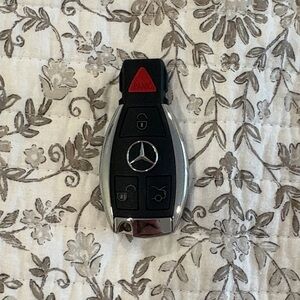 Mercedes-Benz Car Key Fob with Silver and Black Design